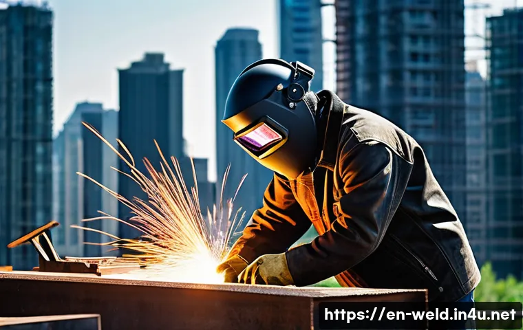 용접사로서의 장단점 - **Prompt 1: The Urban Skeleton Creator**
    A highly skilled welder, wearing a full, clean welding ...